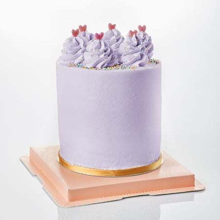 Festive two-tier cake with beautiful purple bow Vector Image